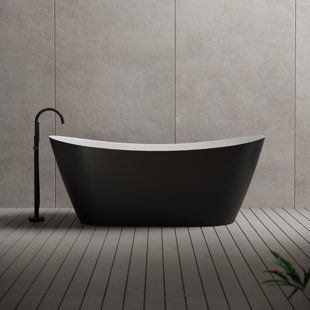 MonBlari 60" X 31" Acrylic Freestanding Soaking Bathtub with Overflow and Pop-up Drain For Bathroom