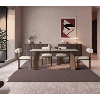 Modern solid wood rock plate dining table sets.