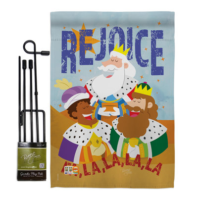 Double Sided 18.5'' H x 13'' W Polyester Christmas Flag Set