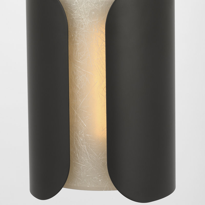 Anne-Marie Barton Armise Pendant with Nova Frost, 242" H x 7.5" W, Matte Carbon, White