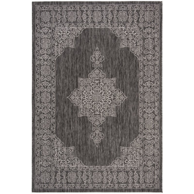 Arneshia Floral Brown/Tan Indoor/Outdoor Area Rug