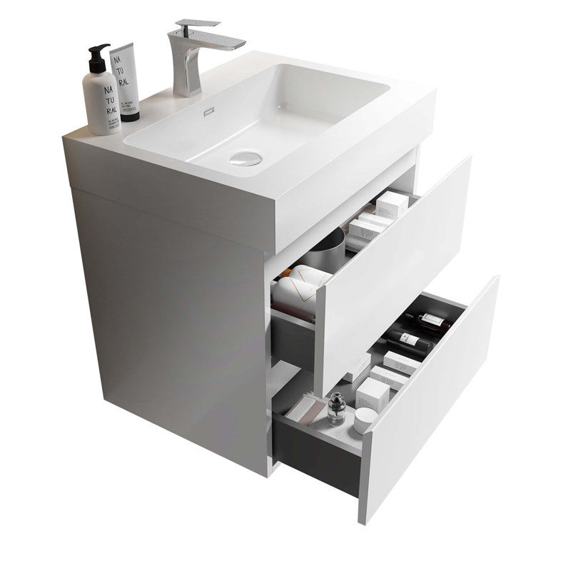 18.1'' Single Bathroom Vanity with Top, White