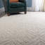 Textured Leaf Hand Loomed Beige Area Rug-1111645065