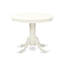L'ensemble de table de cuisine 3 pièces pour petits espaces comprend une table de salle à manger ronde avec piédestal et 2 chaises rembourrées en tissu Shitake, lin blanc-59254142-59254143-59254136