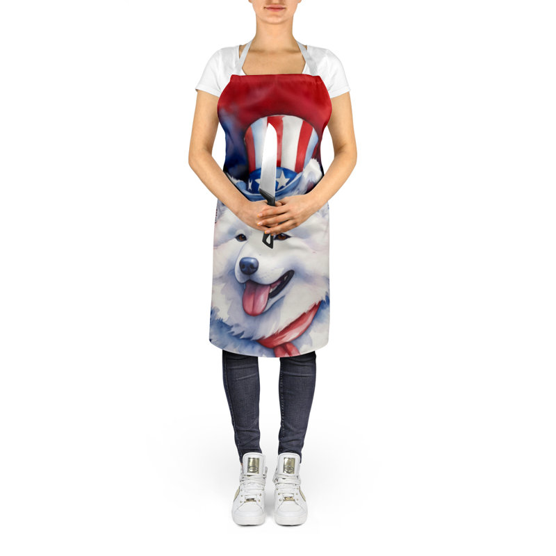 Patriotic American Apron, Samoyed