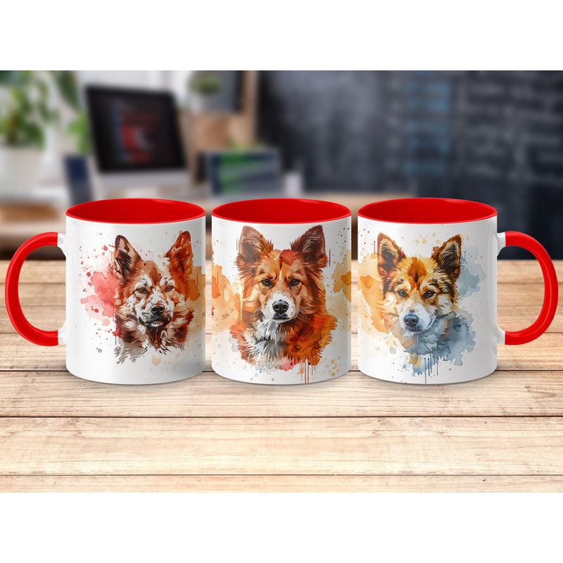 Ceramic Coffee Mug, Red, 3