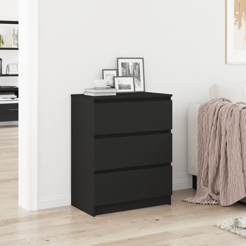 Chubbuck 3 - Drawer Rectangle Accent Chest, Black