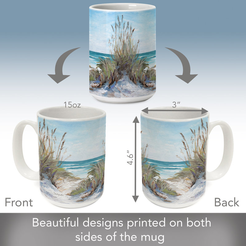 Verre marin 15 oz Tasse décorative en céramique