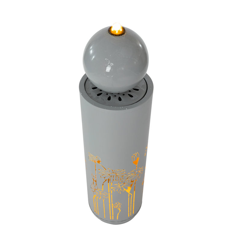 Jax 34.25'' H Outdoor Freestanding Metal Water Fountain with LED Lights