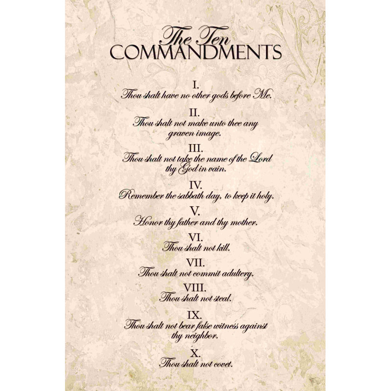 Ten Commandments - Impression sur toile tendue, L 8 po x H 12 po