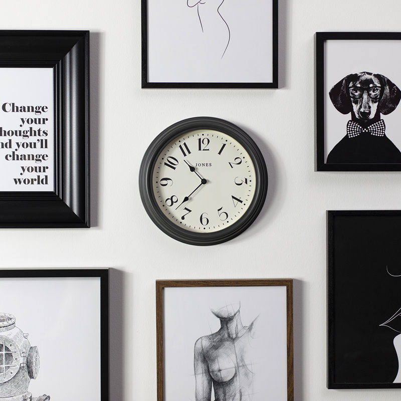 Venetian Acrylic Wall Clock, Dark Grey