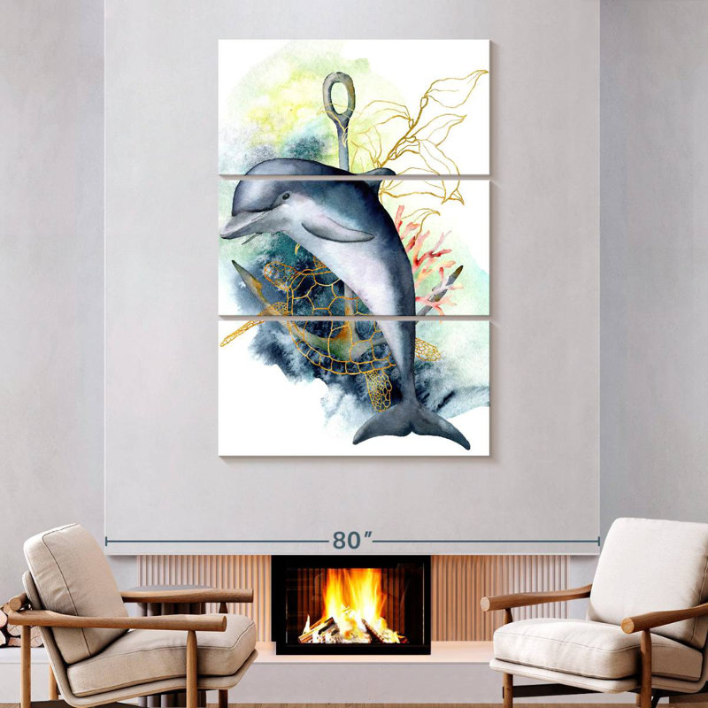 Brampt Dolphin Underwater, 74" H x 48" W