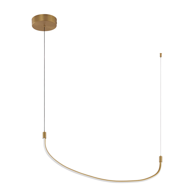 Luminaire suspendu géométrique unique à 1 lumière à DEL Talis, Or brossé, H 9,25 po x l 36,63 po x P 0,88 po