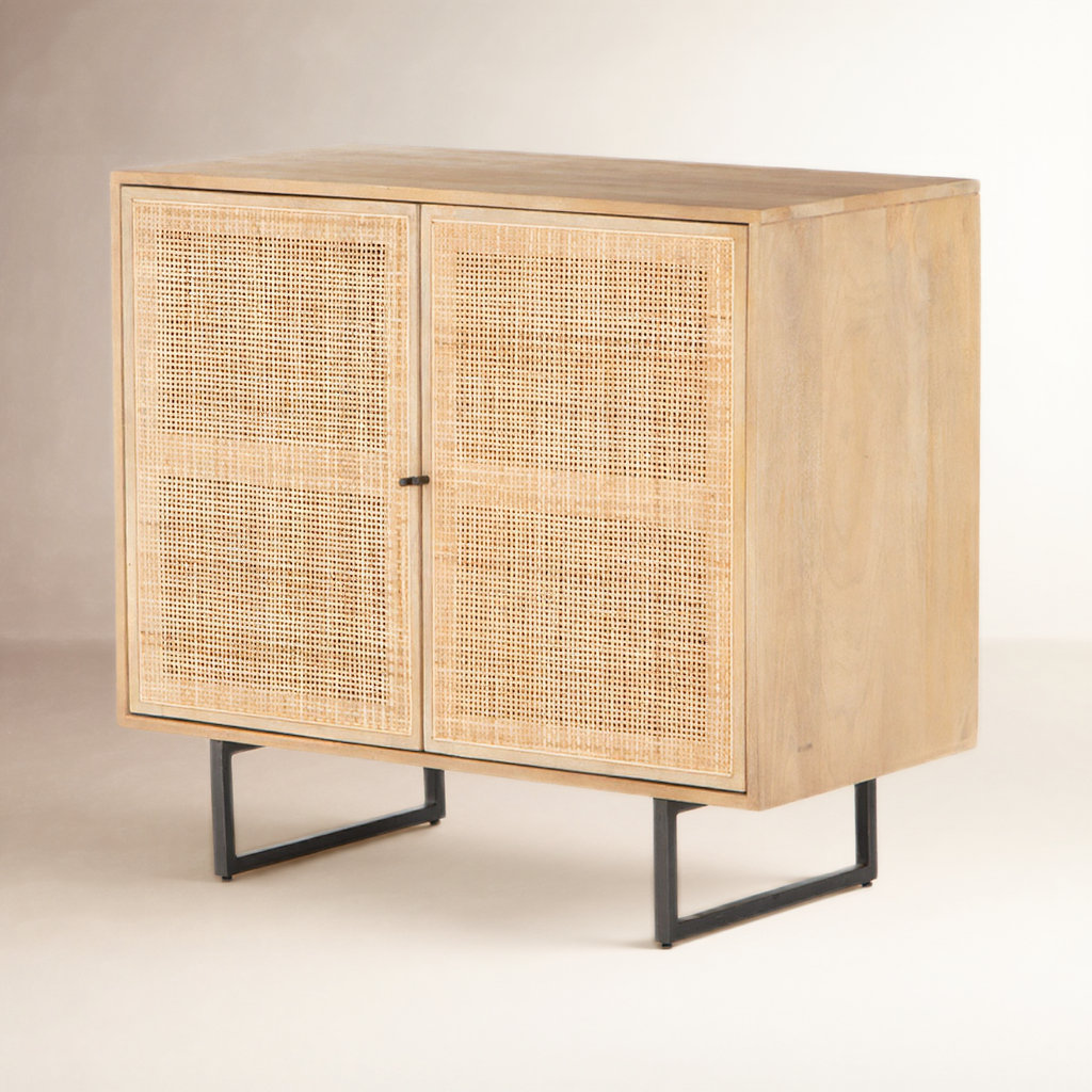 Jensi Solid Wood Storage Cabinet, Natural Mango