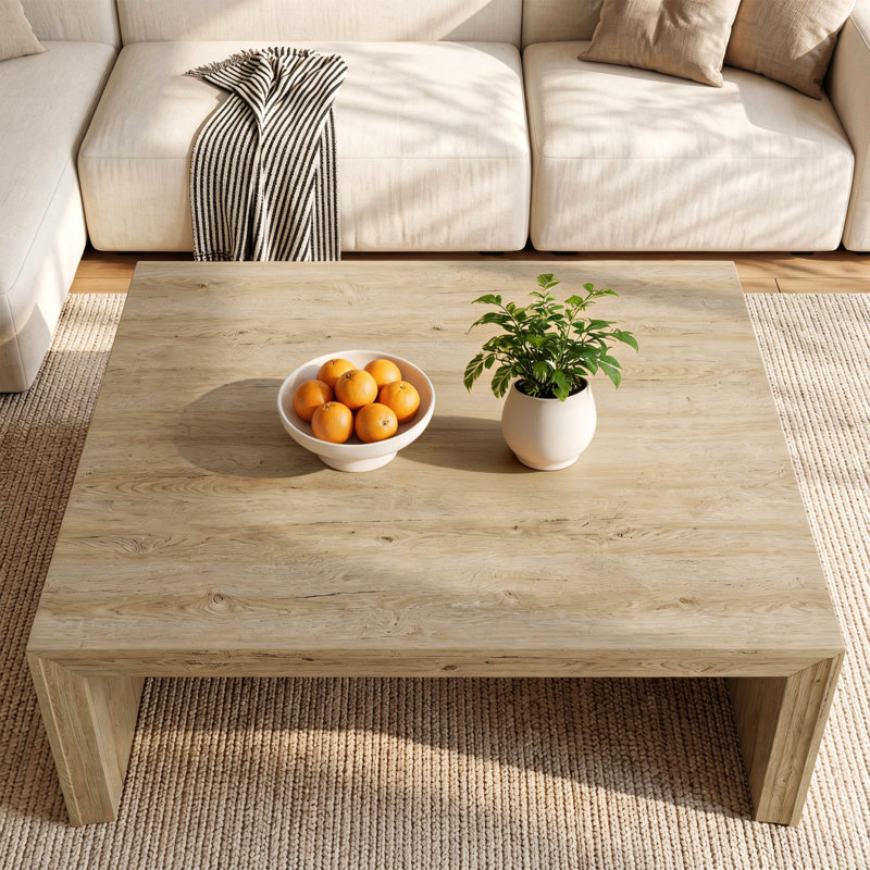 Table basse rectangulaire de 47 pouces pour le salon, table de centre en bois de ferme avec plateau spacieux