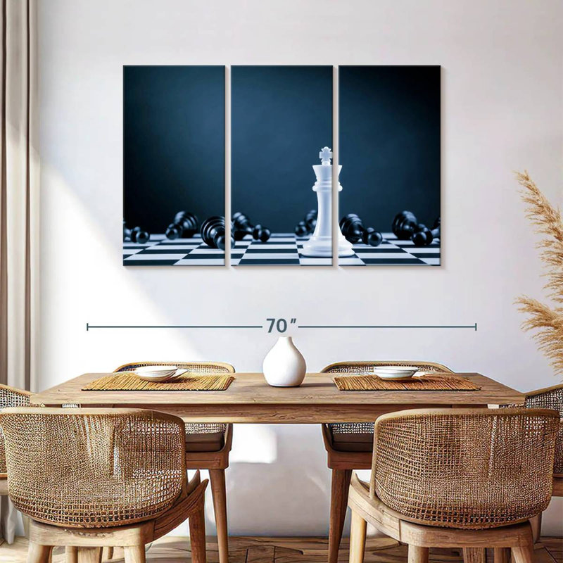 Senne White Chess King, 36" H x 57" W