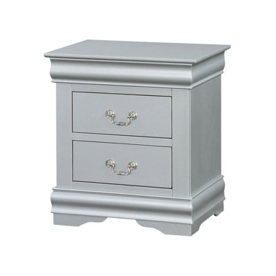 Louis Philippe III Platinum Finish Nightstand