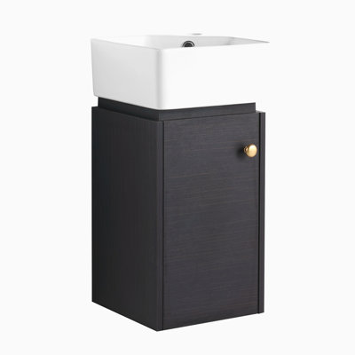 Bathroom Vanity With Sink 12 Inch For Small Bathroom, Bathroom Vanity With Soft Close Door,Small Bathroom Vanity With Sink, 12 Inch L X12inch W X24.1Inch H