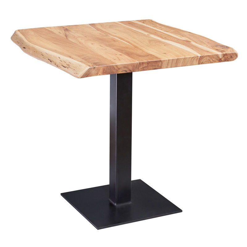 Karin Acacia Solid Wood Top Metal Base Dining Table