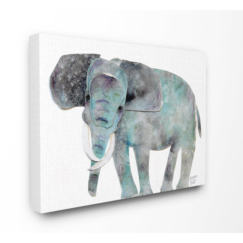 «Cutout Collage Elephant», art encadré, Toile tendue, H 20 po x l 16 po x P 1,5 po