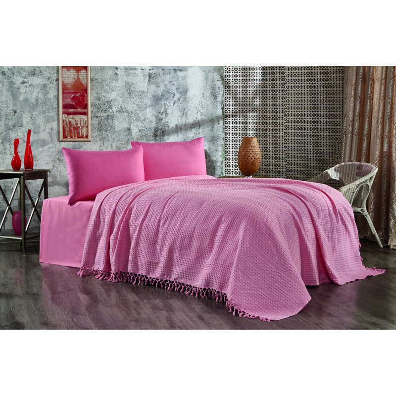 Couvre-lit / couvre-lit 100% coton Damaris, Rose