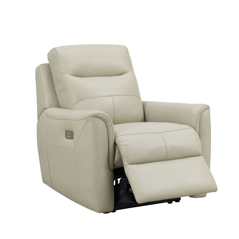 Chelsie-Louise Recliner Chair, with Comfort Plus Headrest and Space Saving Technologies in Oyster Leather