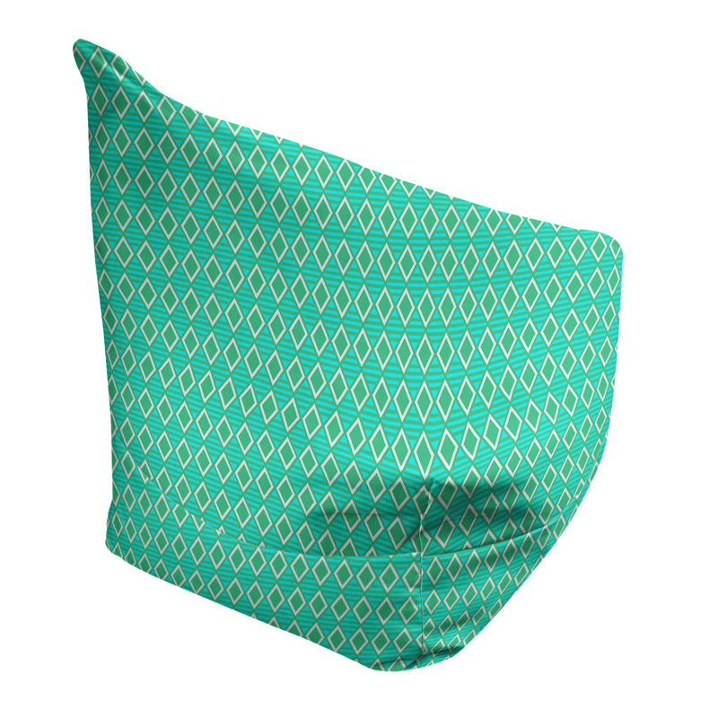 Sac de pois Leffel, H 38 po x L 42 po x P 29 po, Housse de pouf, Vert / Sarcelle