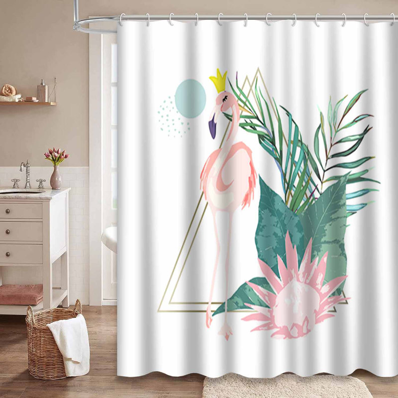 Rideau de douche Flamingo, L 72 po x l 78 po