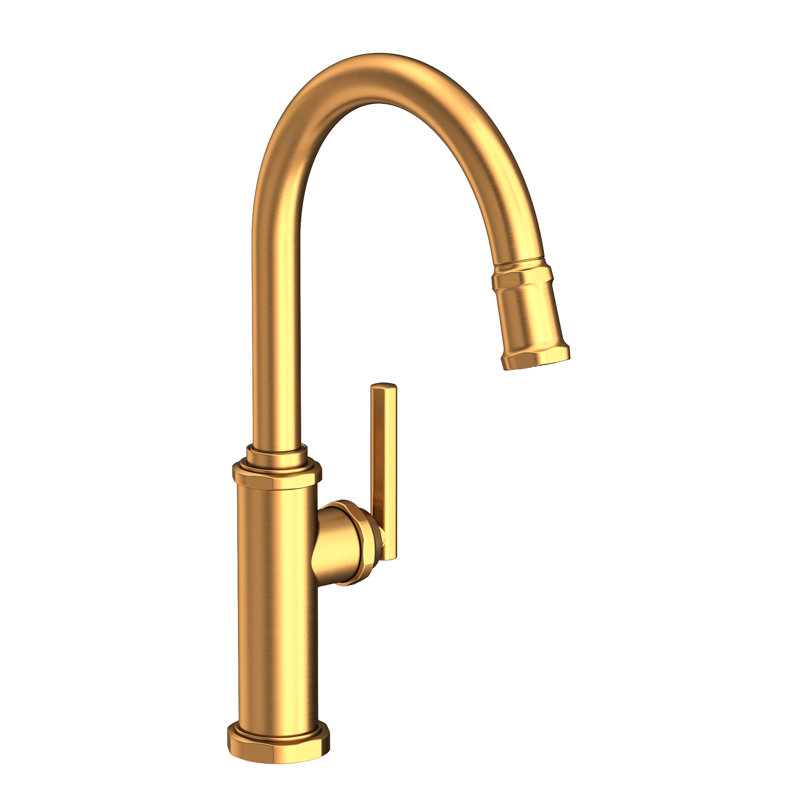 Heaney Single Handle Pull Down Kitchen Faucet, Satin Gold (PVD)
