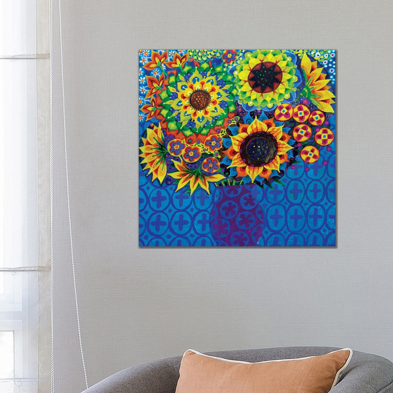 Sunflowers I by Imogen Skelley - Painting on Canvas, Wrapped Canvas, 66.04cm H x 66.04cm W x 3.81cm D