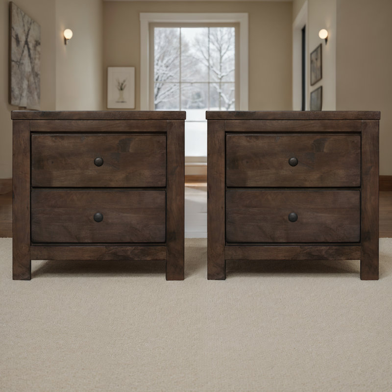Geohagan Solid Wood 2-Drawer Nightstands