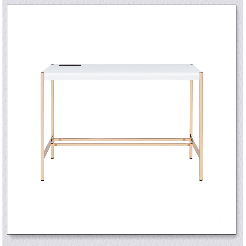 Midriaks Writing Desk w/USB Port, White