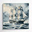 Nautique, grands voiliers, art mural sur toile brune-305866397