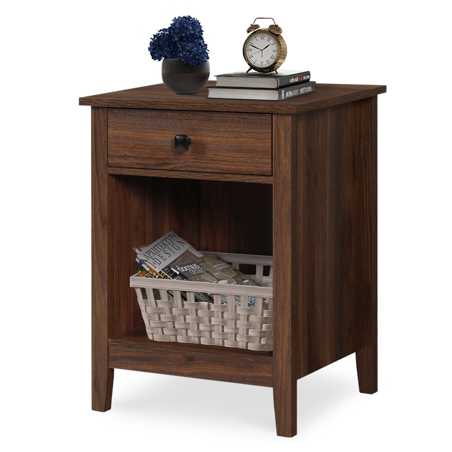 Set Of 2 Wooden Bedroom Nightstands