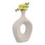 Vase de table ovale moderne en céramique Kato, design ajouré, idéal pour la décoration intérieure - Vase sculptural moderne et haut, parfait comme centre de table pour la salle à manger ou le bureau.-216034529-209521555