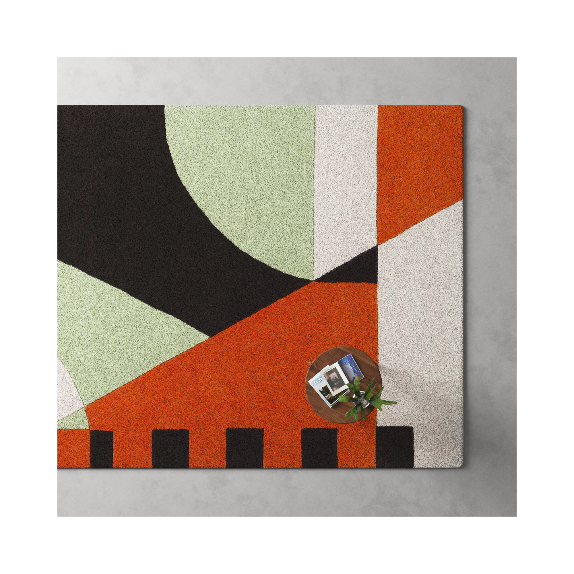 Kazu Handmade Wool Rug, Rectangle 4' x 6'