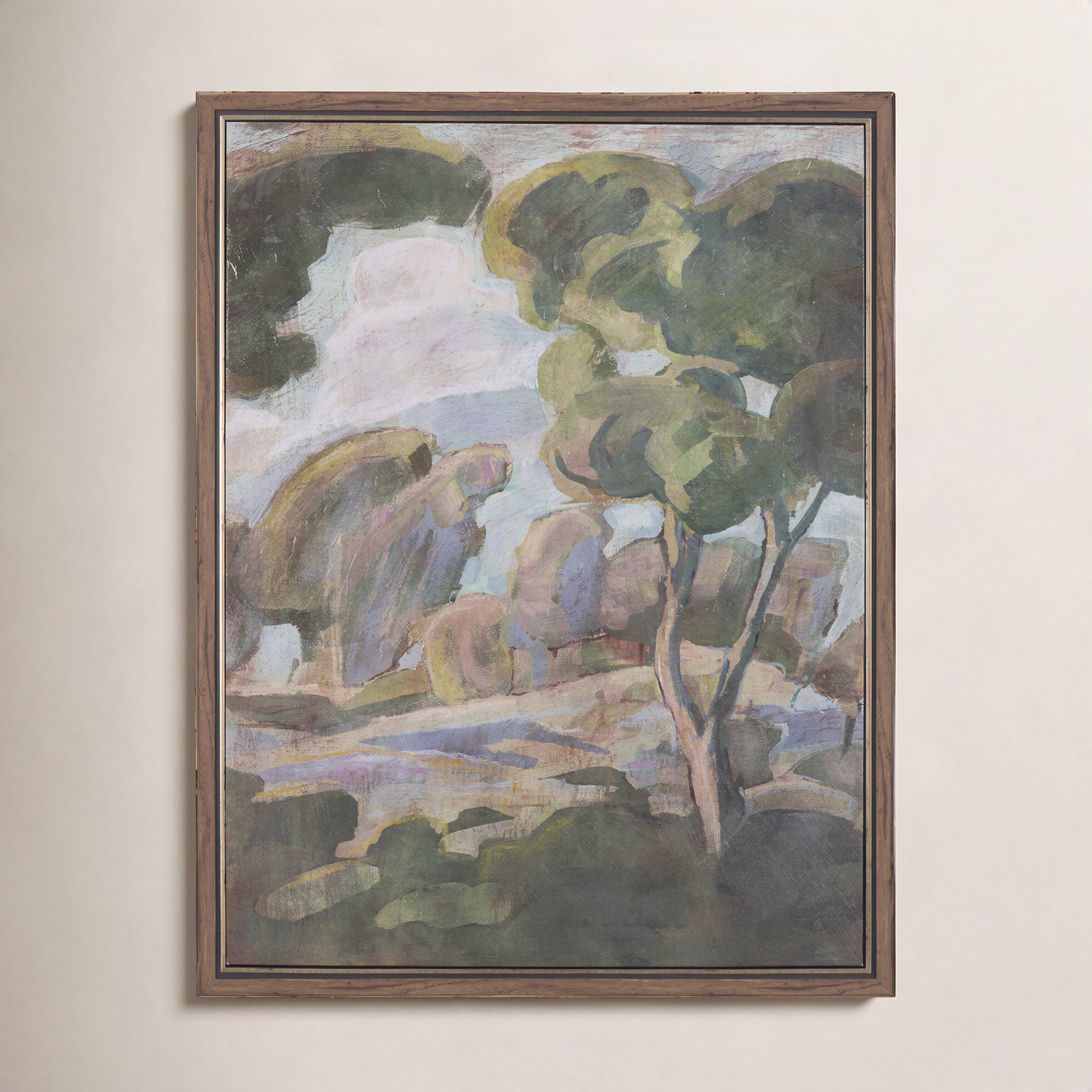 Landscape Tapestry I Canvas Painting, Framed Wrapped Canvas Landscape Tapestry II