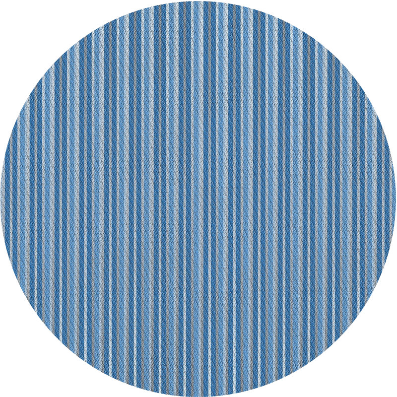Tapis de zone bleue à motifs, Rond 5 pi