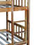 Lit simple superposé en bois d'hévéa simple avec lit gigogne, convertible en 2 lits simples avec échelle et garde-corps, chêne blanc