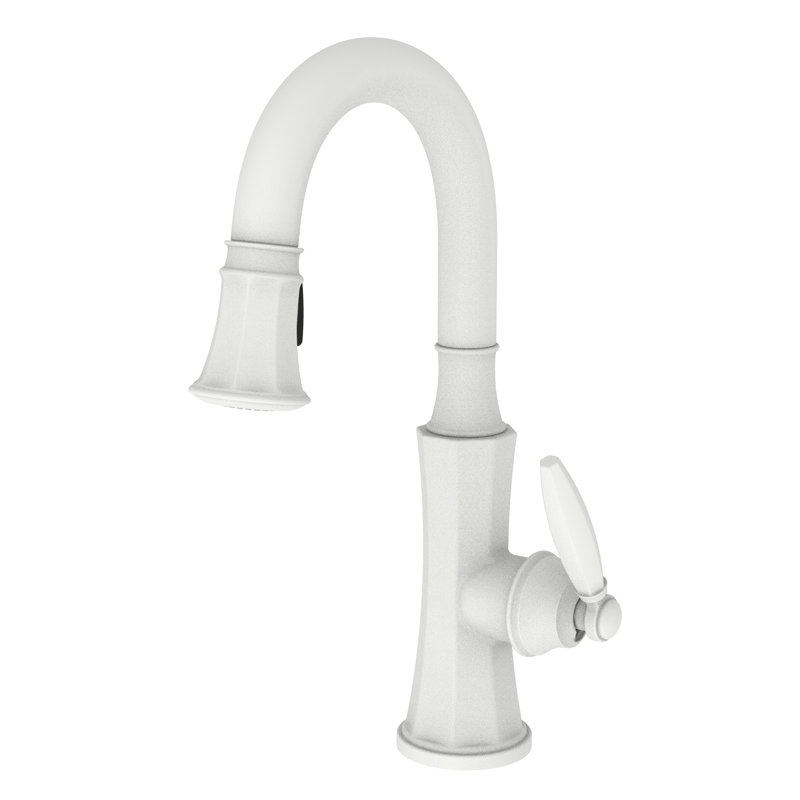 Metropole Single Handle Pull Down Bar Faucet, Matte White