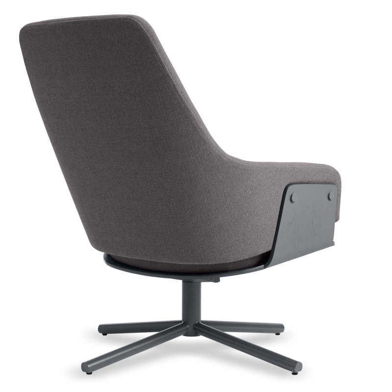Lock Swivel Armchair, Condit Charcoal 100% Polyester, Gray