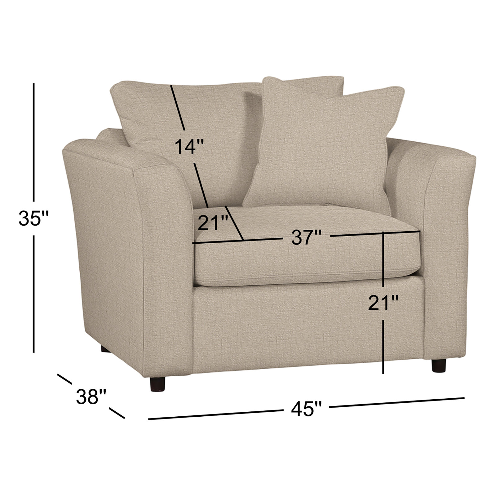 Northfield Armchair, Eggshell Crypton Performance; 0884-93