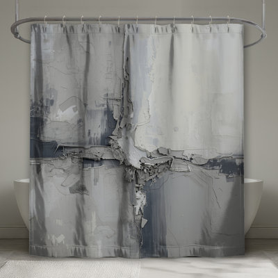 Rideaux de douche texturés gris très longs