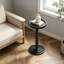 Table d'appoint ronde en bois, table à boissons moderne de style Mid-Century avec base en bois, table d'appoint robuste et fonctionnelle pour le salon, la chambre à coucher et le bureau