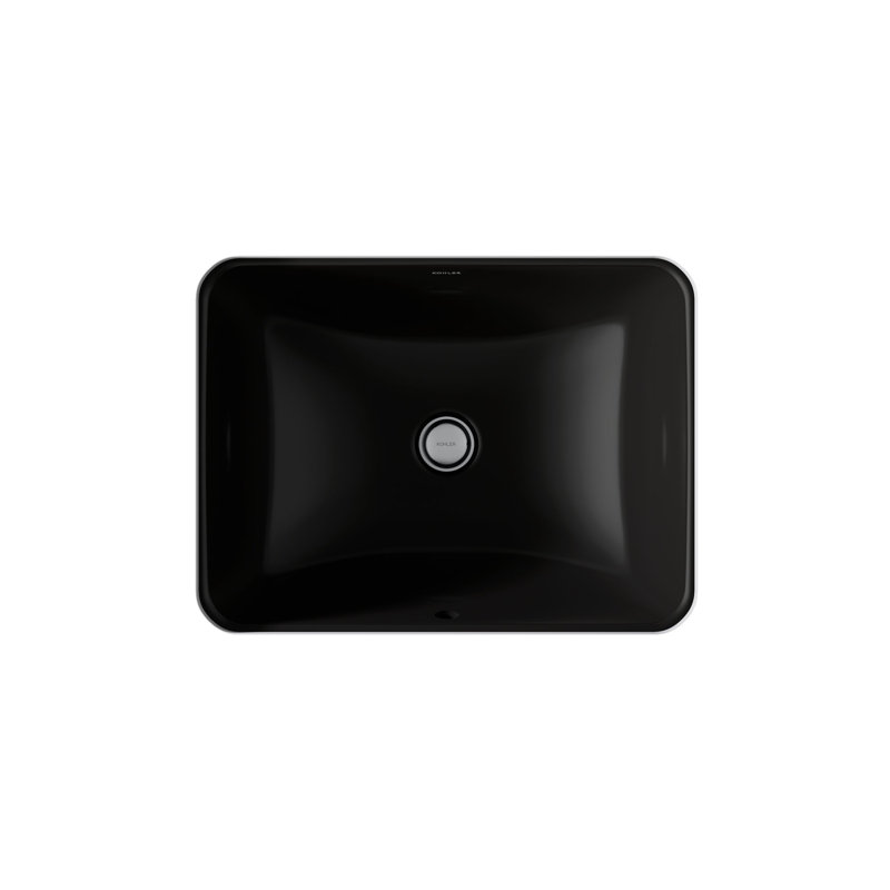 Caxton™ Kohler Rectangle 20-1/4" Undermount Bathroom Sink with Overflow, Black Black™