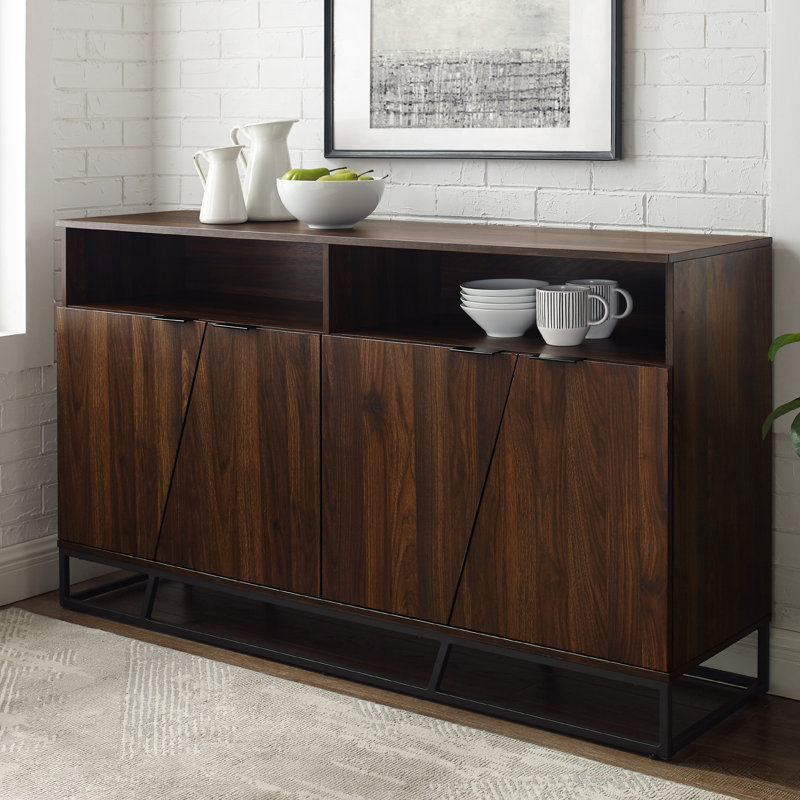 Milian 197 Cm Wide 4 Drawer Sideboard, Dark Walnut