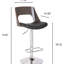Tabouret réglable en chêne patiné avec siège et dossier en losange pour finition de comptoir de bar pivotant, chêne, salle à manger de style moderne contemporain