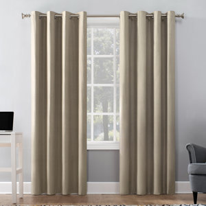 Sand & Stable Gemala Thermal Insulated 100% Blackout Grommet Curtain ...