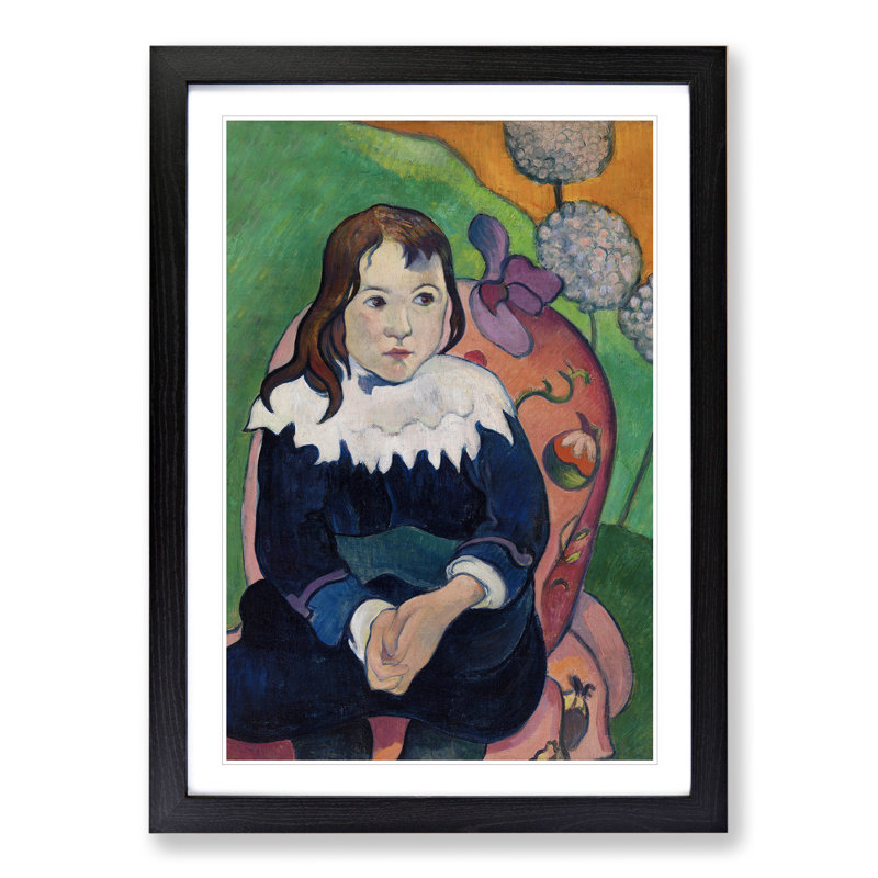 Portrait of a Child by Paul Gauguin - Picture Frame Painting, Black Framed, 65cm H x 48cm W x 2cm D