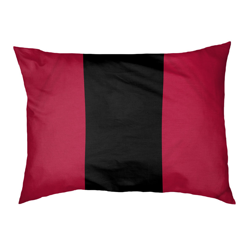 Coussin rectangulaire designer New York Bronx, Grand (L 40 po x l 50 po), Rouge / noir / rouge